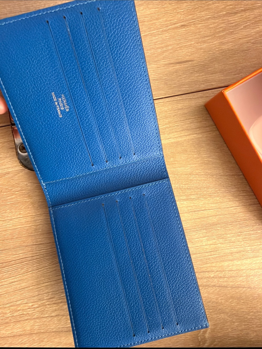 Hermes Blue Leather MC² Copernic Compact Wallet